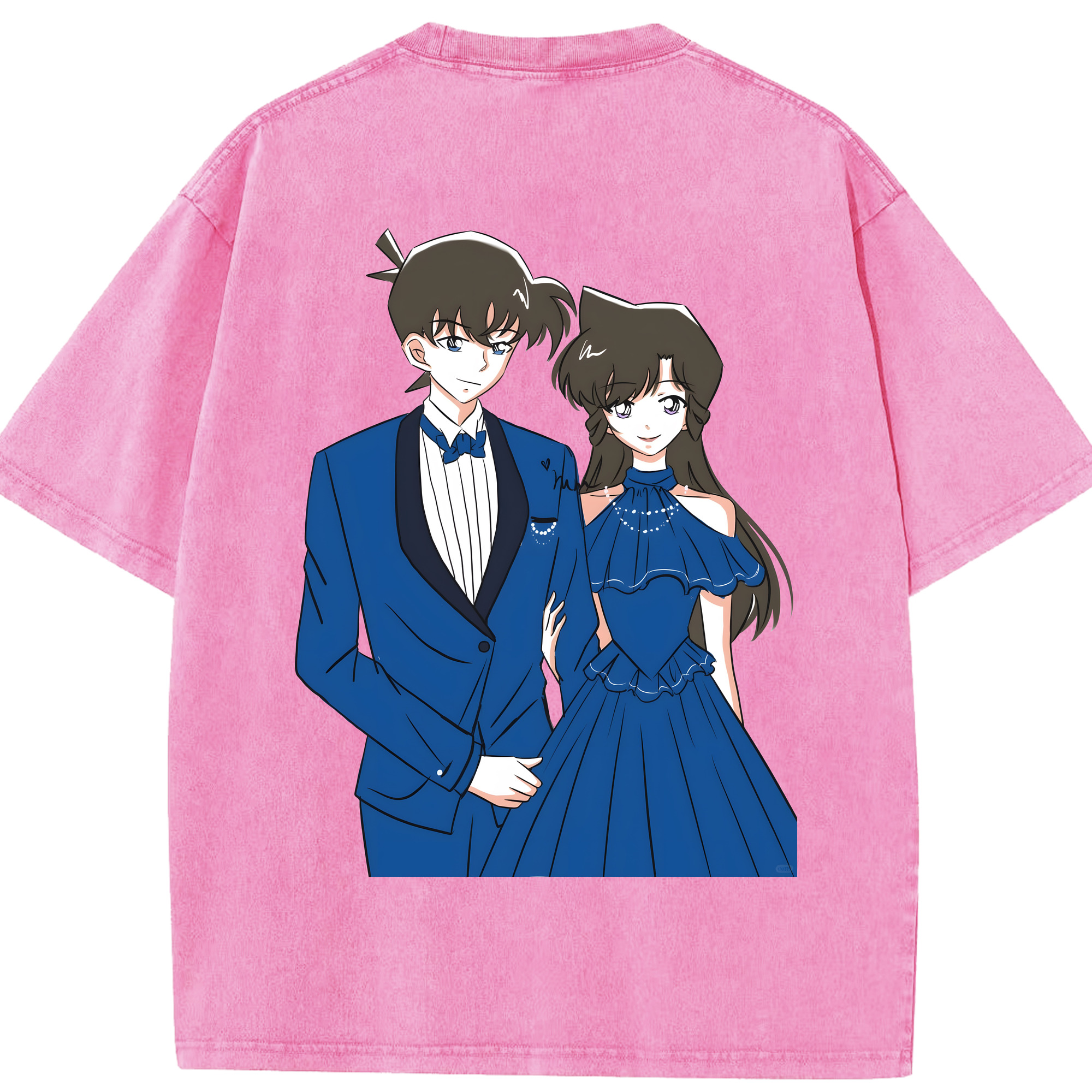 （画像用） 名探偵コナン 江戸川 コナン Detective Conan Conan Edogawa 綿100% ヴィンテージ風 半袖Tシャツ（背面プリント）